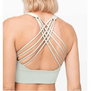 Lululemon Free to Be Bra Wild Long Line Jade Grey Size 4 EUC